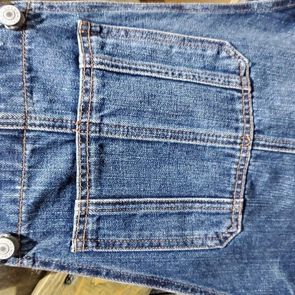 DENIM AEO AMERICAN EAGLE OUTFITTERS OVERALLS DISTRESSED RIPS SIZE SMALL - Picture 7 of 9